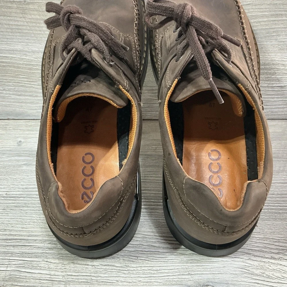 Ecco Fusion II Moc Cocoa Brown Leather Casual Lace Up Mens Shoes Size 13 EU 47
